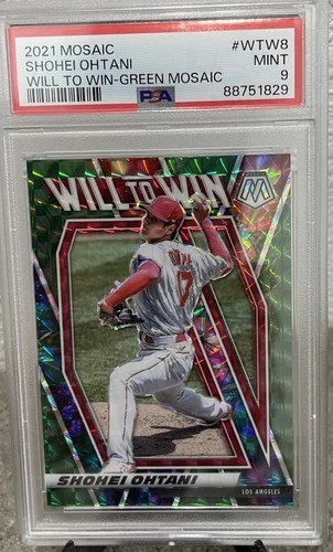 2021 Panini Mosaic - Will to Win Shohei Ohtani #WTW8 Green Mosaic Prizm