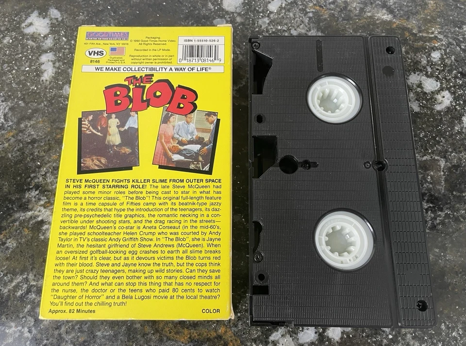 The Blob (1958) VHS 1990 Good Times Home Video, CULT CLASSIC HORROR SCI-FI NICE! - Image 2 of 4
