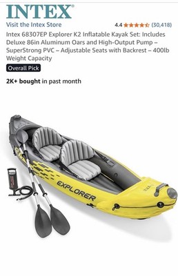 Intex Explorer K2 Inflatable Kayak Set 68307EP w/ Paddles & Pump