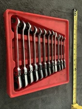 Blue Point Boermf, 15 Degree Offset Flex Head Ratcheting Box/ Open End Wrench Se