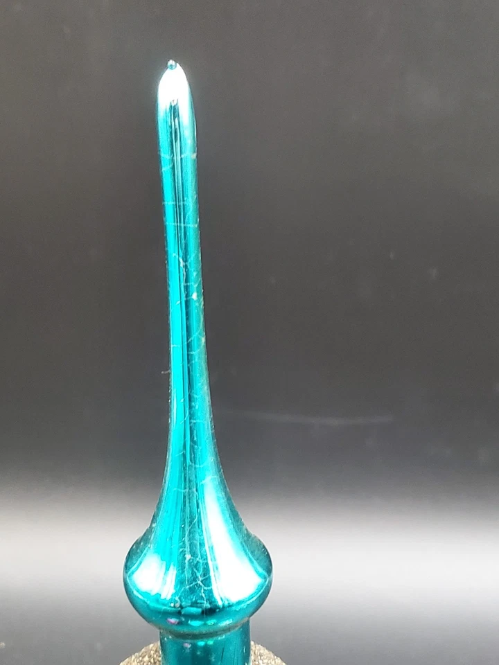 4 adornos de vidrio vintage, acabado brillante Brite y azul para adorno de árbol Foto 3 de 4