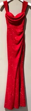 Windsor Bright Red Floor Length & Sleeveless Formal Prom Dance Dress - Small 2/4