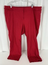 Lane Bryant Womens 26 The Allie Dress Pants Trousers Solid Red Plus Size