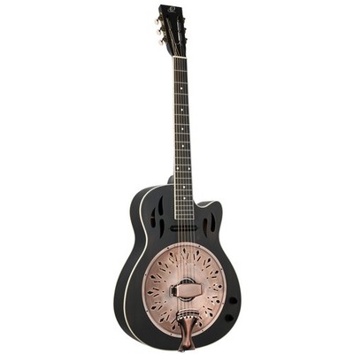 Ortega RRG40CE-DBK Distressed Satin Black Finish - Dobro