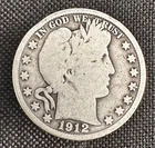 1912 P BARBER HALF DOLLAR - US COLLECTIBLE COIN 90% SILVER