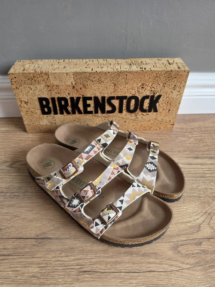 Birkenstock Florida Fresh Vegan Birko-Flor Ethno Mocha UK 5 Selten NEU - Bild 1 von 4
