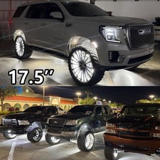 4rings 17.5 Pure White Quad Row Led Truck Wheel Rim Lights Strobe Kit Wremote