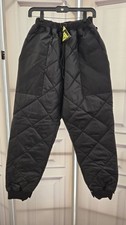 REFLECTIVE APPAREL 770STBK Quilted Insulated Pant Elastic Waist Sz S Small Black