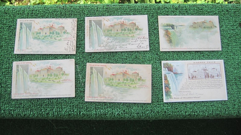 Lot of Six (6) Vintage Antique Shredded Wheat Plant, Niagara Falls, NY Postcards