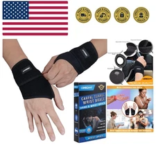 Carpal Tunnel Wrist Brace,2Pack Wrist Support Brace Adjustable Wrist Strap Re...
