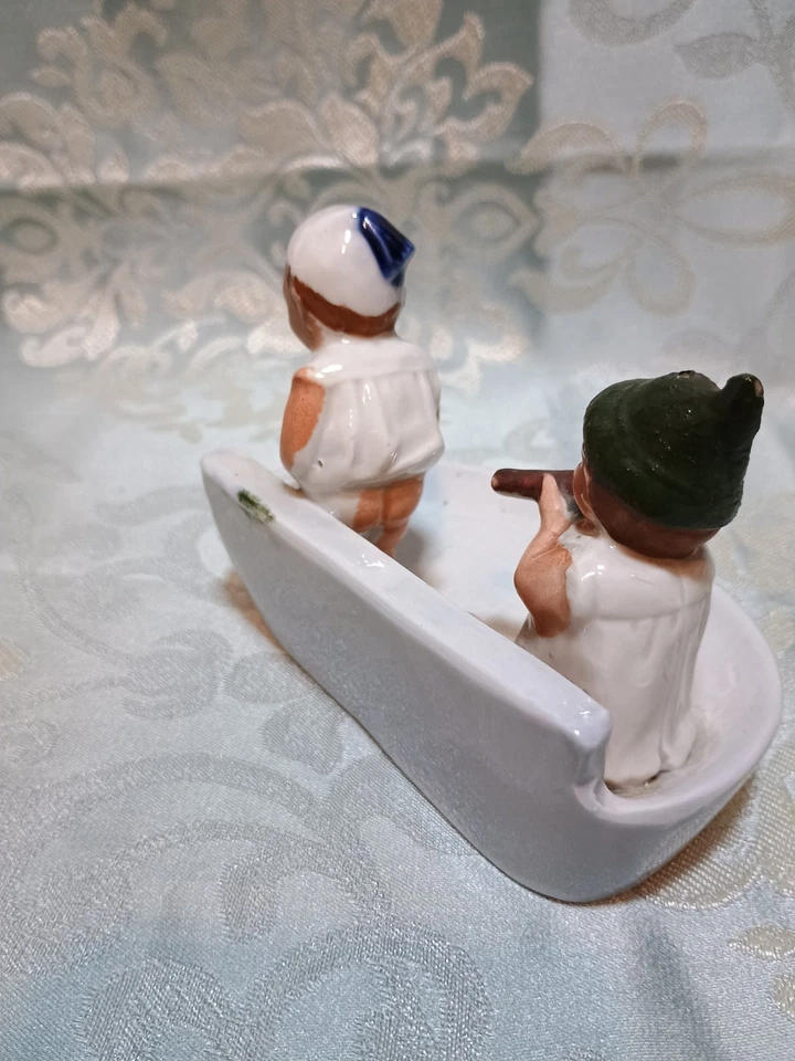 Pyrogène, porte allumettes, faïence, enfants, scène humoristique - Photo 4/4