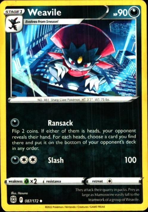 Weavile 087/172 UC Brilliant Stars Pokemon LP