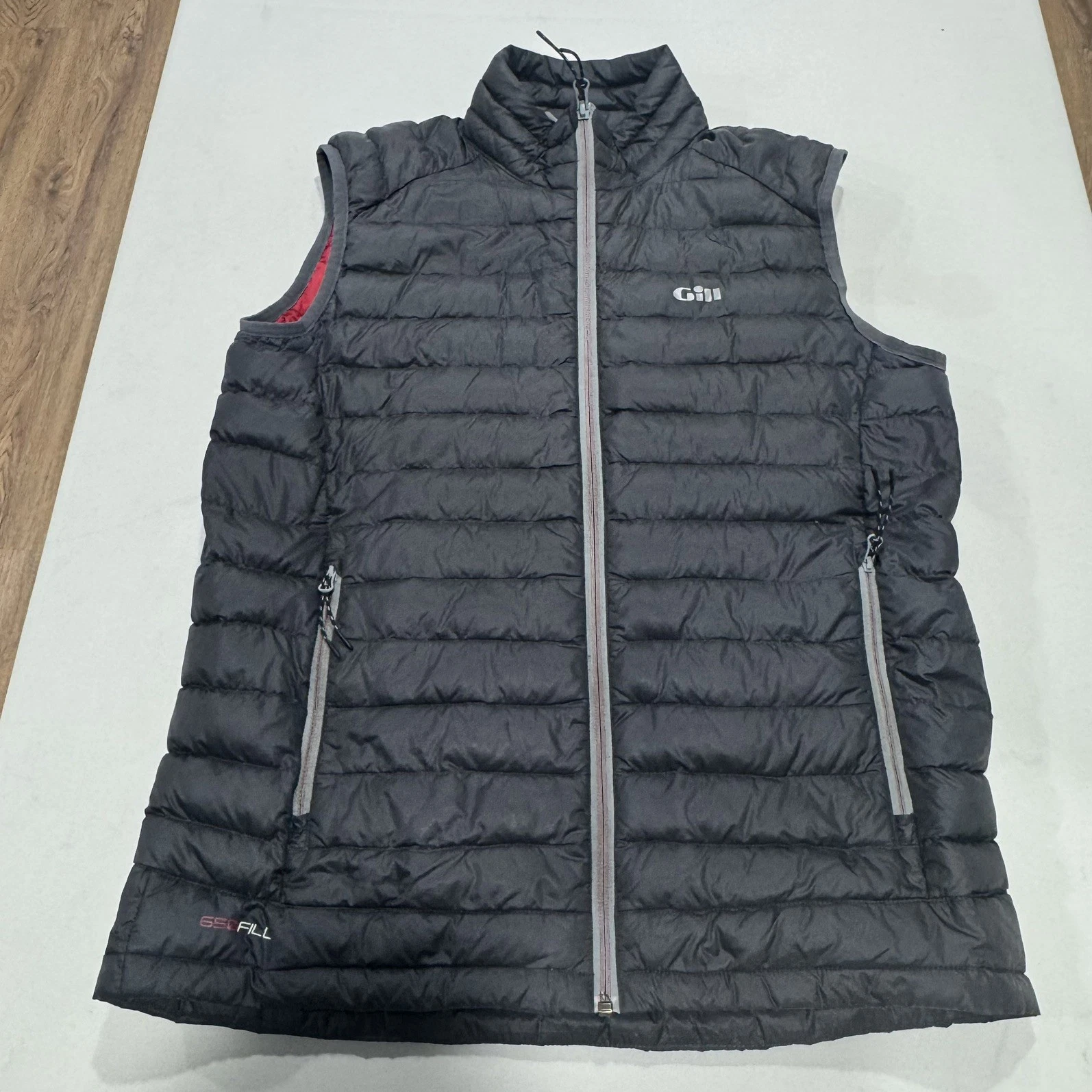 Gill Hydrophobe Down Vest Mens M Gray Puffer Insulated Lightweight Outdoor