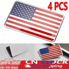 4PCS 3D USA American Flag Metal Car Body Side Emblem Badge Sticker Accessories