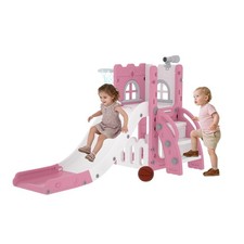 6 in 1 Toddler Slide,Kids Playset for Toddlers Indoor Outdoor, Baby Slide wit...