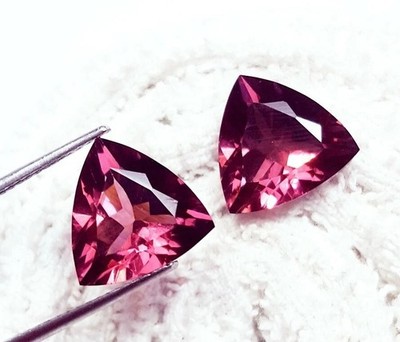 Rhodolite Garnet Pair Trillion Cut 15-17 Ct Natural Loose Gemstone For Jewelry