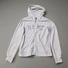 Nike Hoodie Youth Girls size Medium Full Zip Swoosh Logo White 149543-109 R1