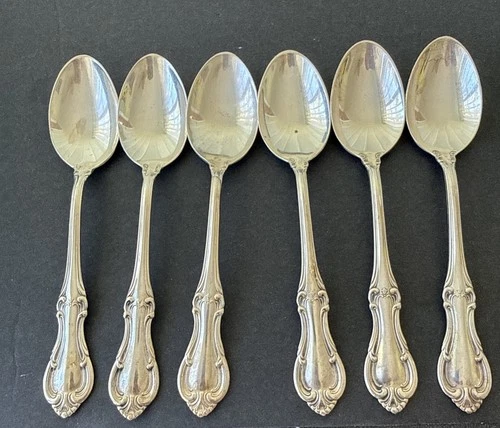 6 International Strasbourg Sterling Silver Teaspoons 6” 185 Grams