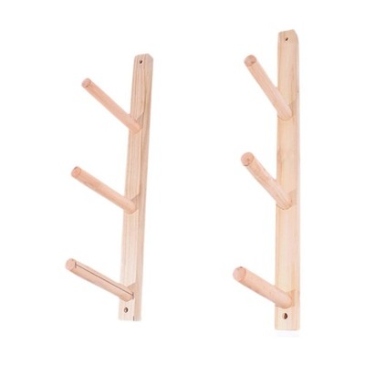 2x Holz Yoga Matte Lagerung Rack Tragbare Wand Haken für Skateboard Foam