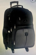 MATEIN Mochila con Ruedas con 4 Ruedas, Mochila para Portátil de Viaje con Rodillo de 17 Pulgadas