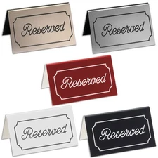 Cal-Mil 273 (1) RED/White - Engraved Table Tent Reserved, Red/White