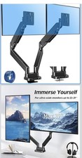 MOUNTUP Dual Monitor Mount, Adjustable Gas Spring Computer Monitor Stand for ...