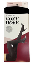 Berkshire Cozy Hose Tights Womens Medium Black Fleece Lined 70 Denier Warm Soft