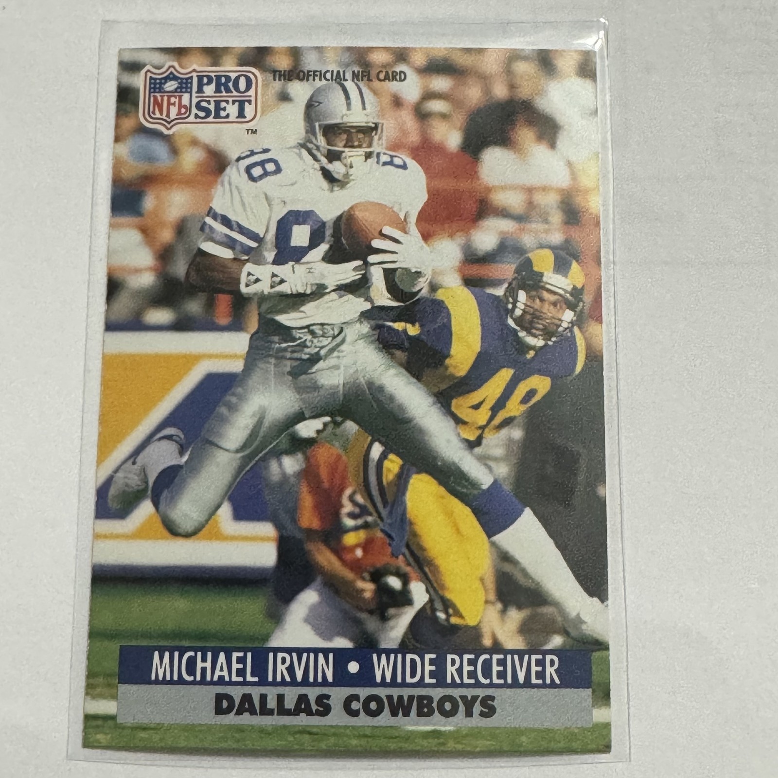 1991 Pro Set FACT Mobil #132 Michael Irvin