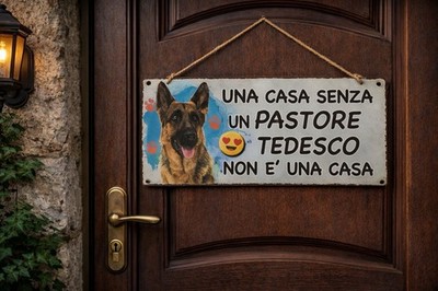 Targhetta per Porta  UNA CASA SENZA UN PASTORE TEDESCO   NON E  UNA CASA 