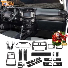Carbon Fiber Center Console Dash Decor Overlay Cover Trim Kit For 4Runner 10-19