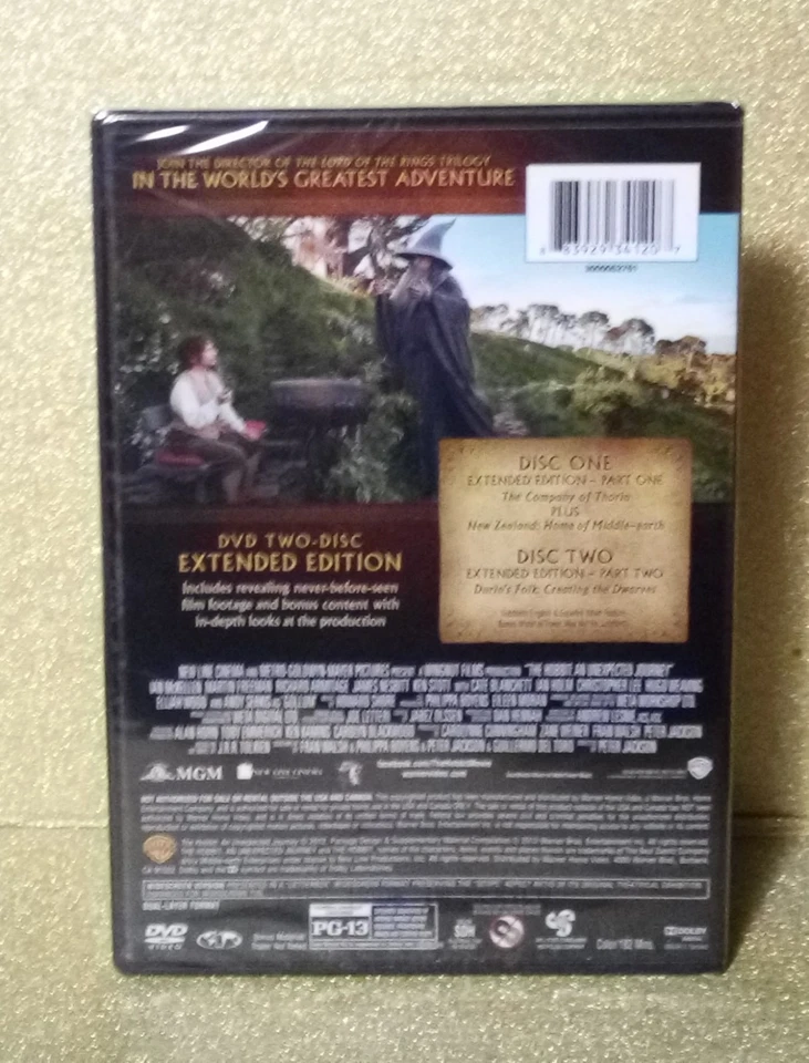 (1-341) "THE HOBBIT: AN UNEXPECTED JOURNEY" EXTENDED EDITION / 2-DVD / SEALED - Image 3 of 4