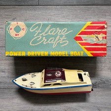 Modelo eléctrico de madera vintage Flare Crafts motorizado barco cabina crucero modelo