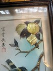Vintage Asian Mother of Pearl Art Wall Decor 3D Shadow Box 2 Birds Carved Shell — photo 4