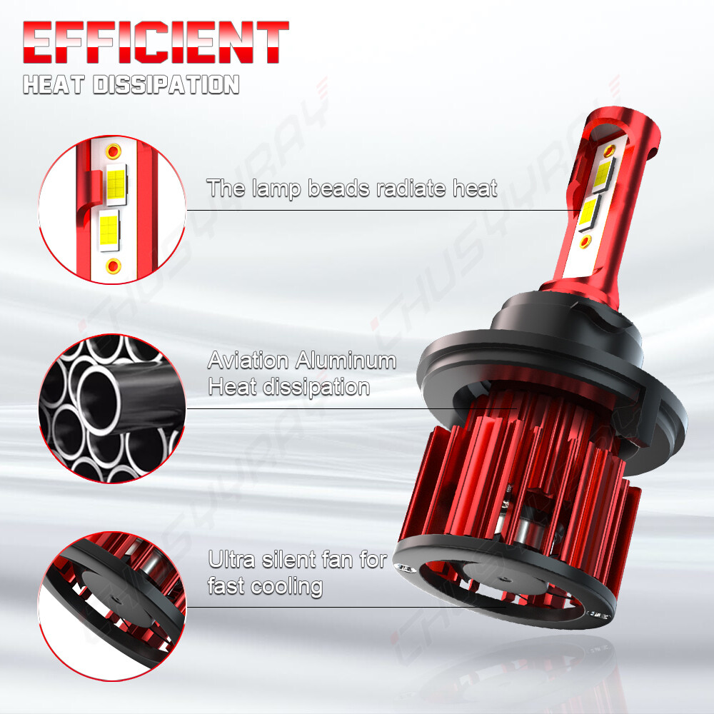 2-Piece 9008 H13 LED Headlight Bulbs For Jeep Gladiator (2020-2022) – High/Low Beam, 6000K