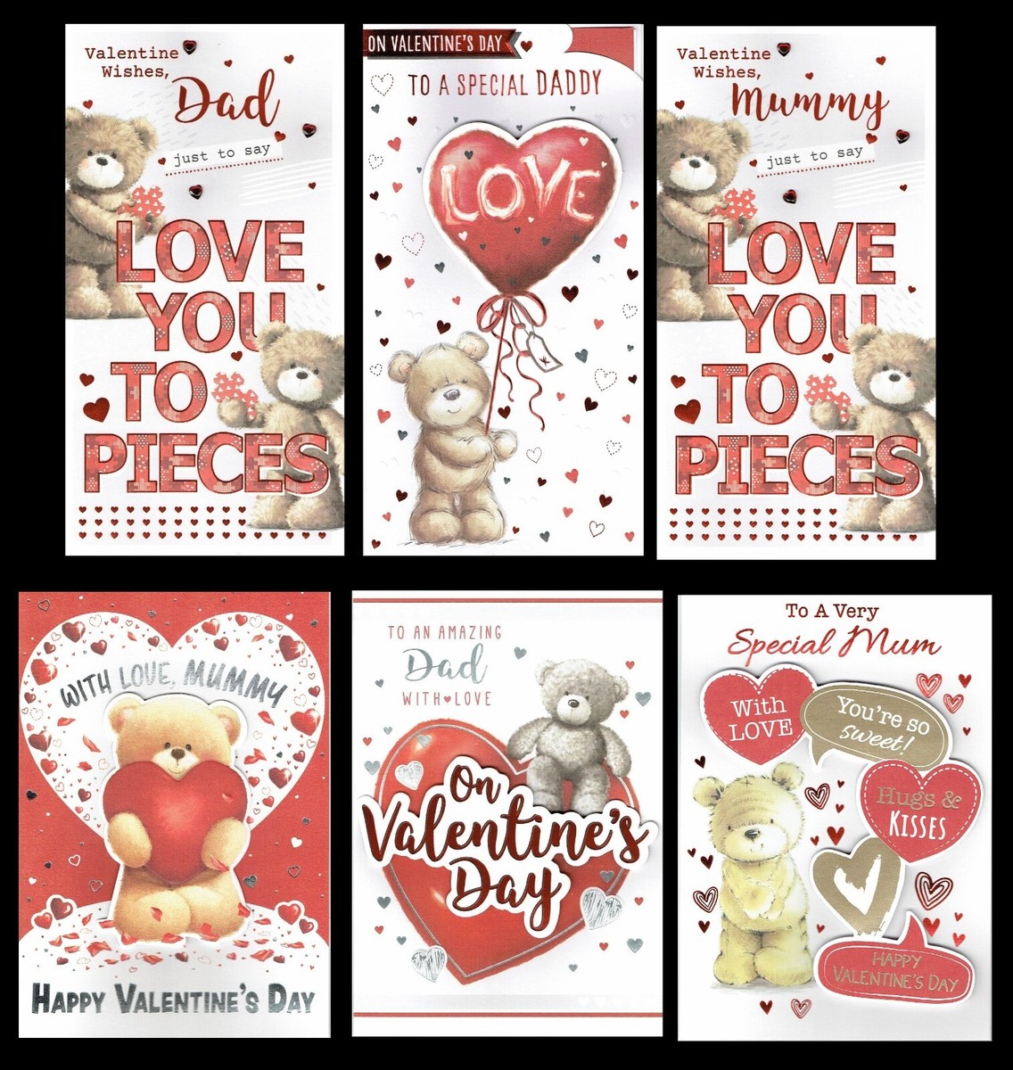 VALENTINE'S DAY CARD MUM, MUMMY, DADDY or DAD Quality Valentines Great  Choice