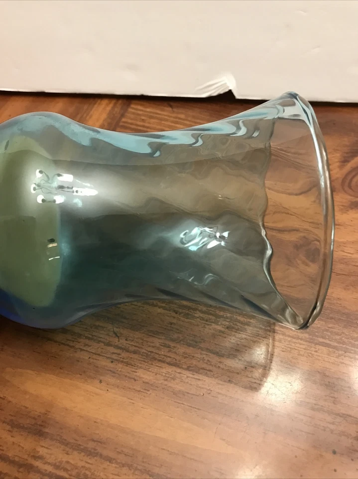 Suporte votivo vintage Homco Home Interiors vidro azul - Imagem 4 de 4