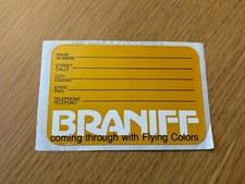 Braniff International baggage label / luggage label