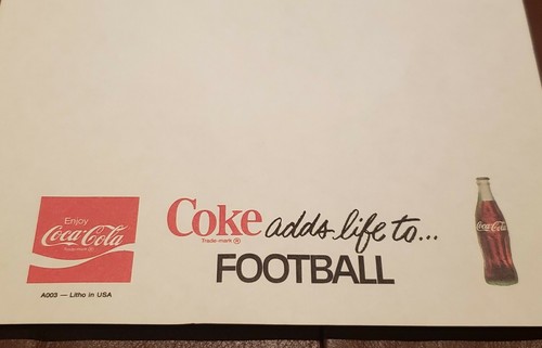 Coke COCA COLA Sports FOOTBALL Program Blanks VINTAGE Original Litho A003 Rare - Picture 7 of 11