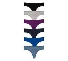 6 Lot Womens Cotton Yoga Sport Thong Panties G String underwear Dark Colors S~3X