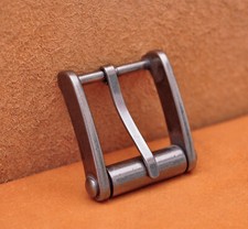 Novelty Mens Retro Solid Silver Single Prong Pin Metal Roller Belt Buckle 32mm