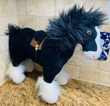 Disney Store Brave Merida's Black  White Stuffed Plush Horse Angus