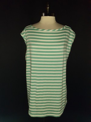 NEW TORRID Plus Size 3 3X Shirt Top Green White Stripes Cap Sleeve