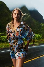 NWT ZARA Multicolor Patchwork Print Flowy Floral Romper Size: L