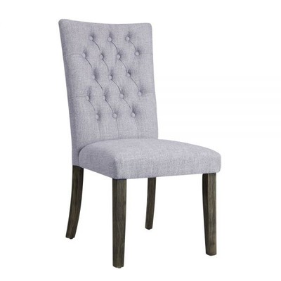ACME Merel Gray Linen Gray Oak Finish w/ Upholstered Seat 41''H Side Chair (2PC)