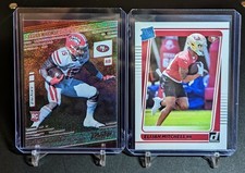 Elijah Mitchell Donruss Rated Rookie #312 Card + 2021 Prestige #289 DOTS SP RC . rookie card picture