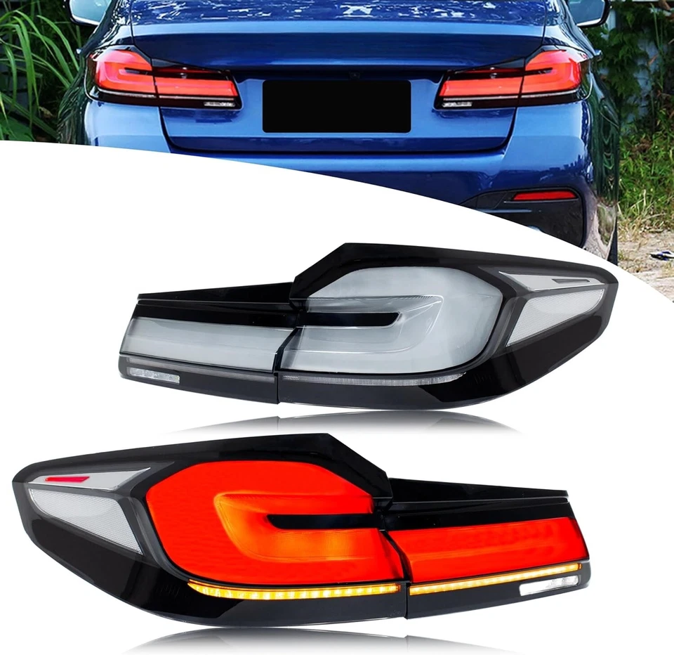 Luces traseras LED blancas ahumadas nuevas para BMW G30 G38 M5 F90 520i 530i 540i 2017-2020 Foto 2 de 4