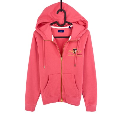 GANT Pink Medium Archive Shield Full Zip Hoodie Sweater Pullover