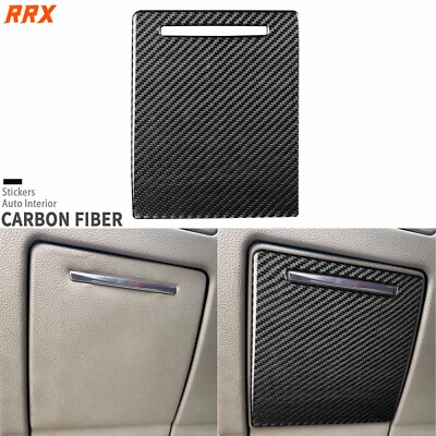 Real Carbon Fiber Driver Storage Box Panel Cover Trim For Cadillac XTS 2013-2019