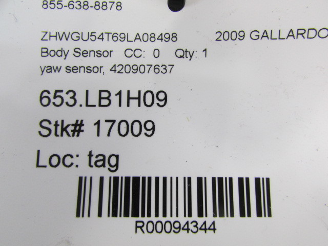Lamborghini Gallardo, Yaw Rate Sensor, Used, P/N 420907637