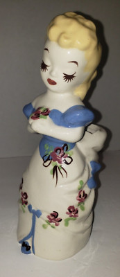 Vintage California Pottery DEE LEE Hollywood Bride Flower Girl Lady Vase Planter